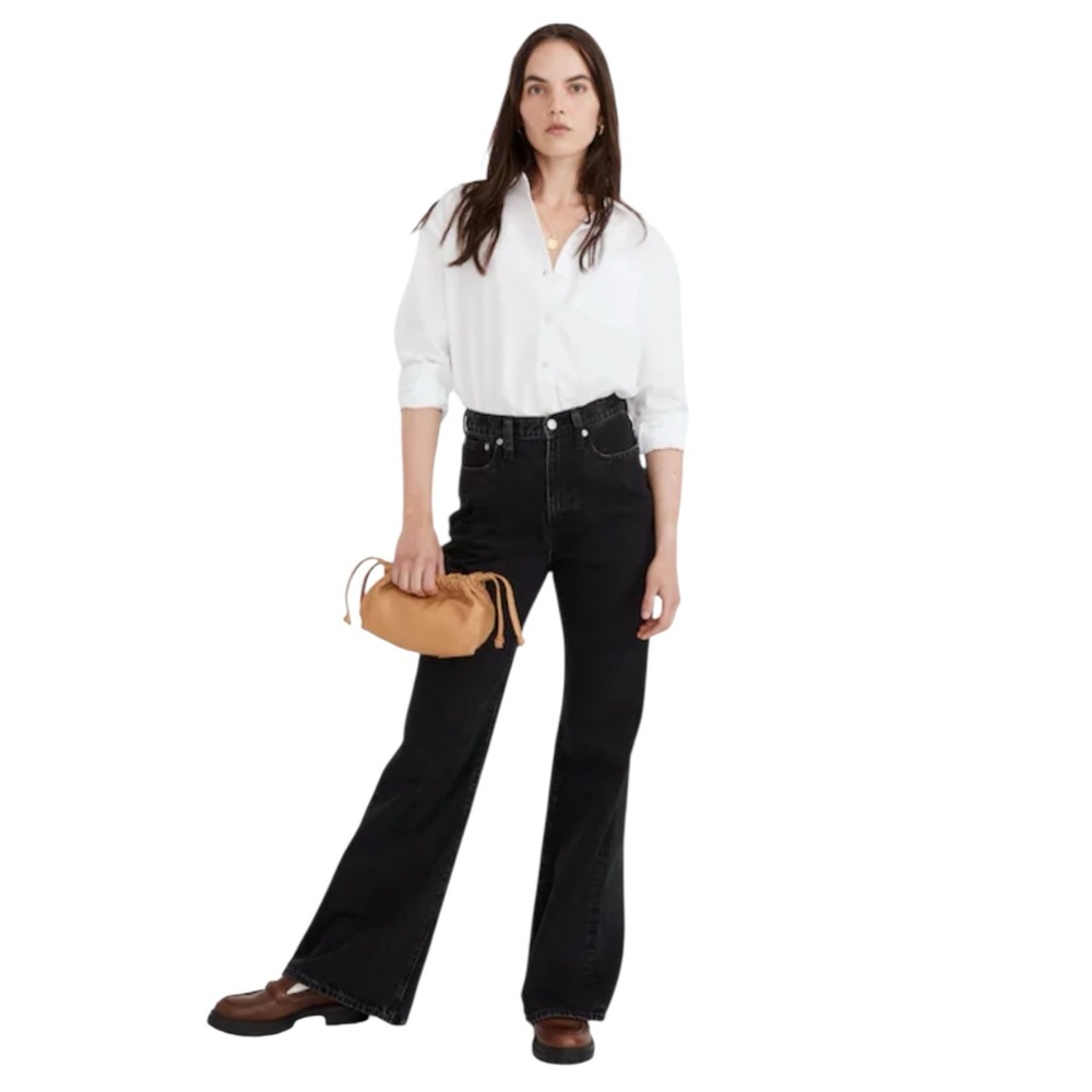 Madewell Baggy Flare In Lunar wash Woman's Size 25  High Waist  Cotton Jeans